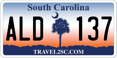 SC license plate ALD137