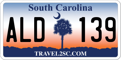 SC license plate ALD139