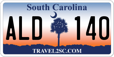 SC license plate ALD140