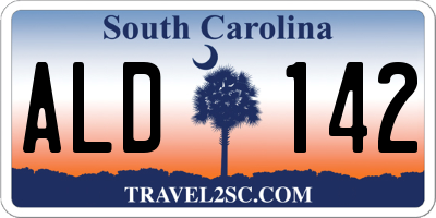 SC license plate ALD142