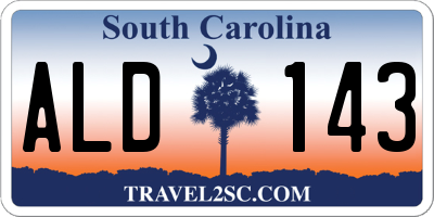 SC license plate ALD143