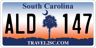 SC license plate ALD147