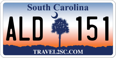 SC license plate ALD151