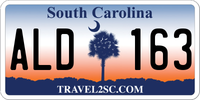 SC license plate ALD163