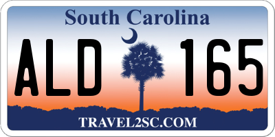 SC license plate ALD165