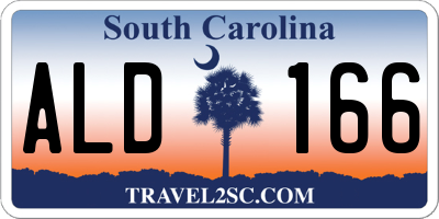 SC license plate ALD166
