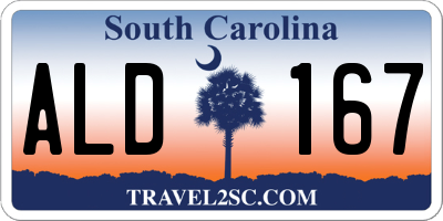 SC license plate ALD167