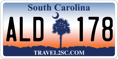 SC license plate ALD178