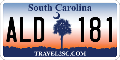 SC license plate ALD181