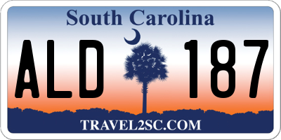 SC license plate ALD187
