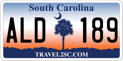 SC license plate ALD189