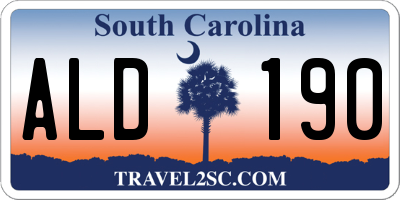 SC license plate ALD190