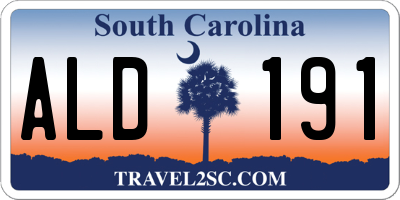 SC license plate ALD191