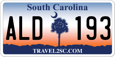 SC license plate ALD193