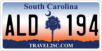 SC license plate ALD194