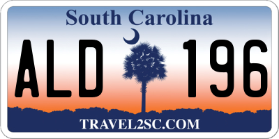 SC license plate ALD196