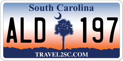 SC license plate ALD197
