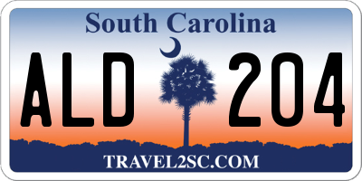 SC license plate ALD204