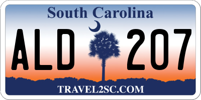 SC license plate ALD207