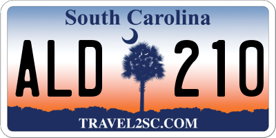 SC license plate ALD210