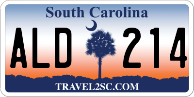SC license plate ALD214