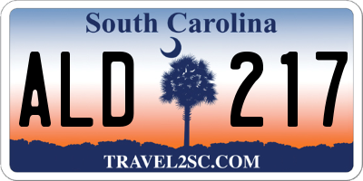 SC license plate ALD217
