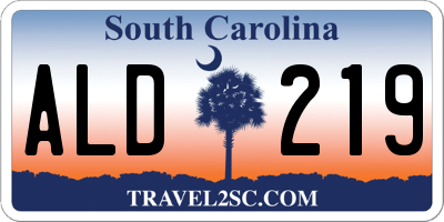 SC license plate ALD219