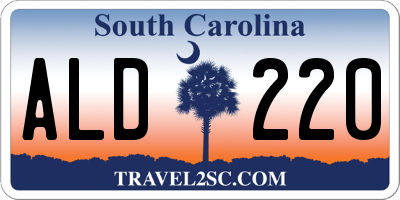 SC license plate ALD220