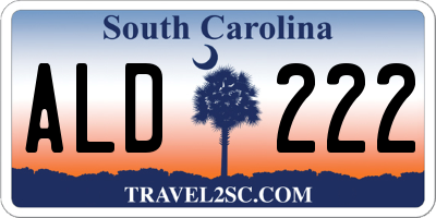 SC license plate ALD222