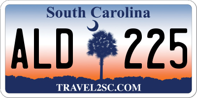 SC license plate ALD225