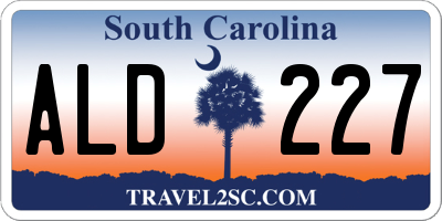 SC license plate ALD227