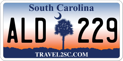 SC license plate ALD229