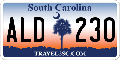 SC license plate ALD230