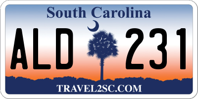 SC license plate ALD231