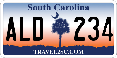 SC license plate ALD234