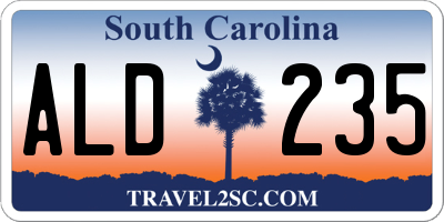 SC license plate ALD235