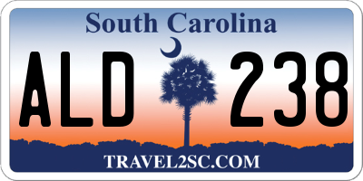SC license plate ALD238