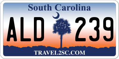 SC license plate ALD239