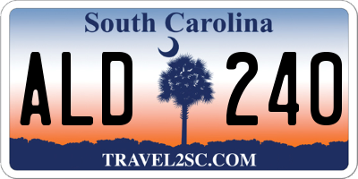 SC license plate ALD240