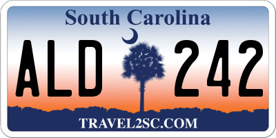 SC license plate ALD242