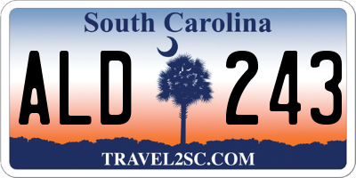 SC license plate ALD243