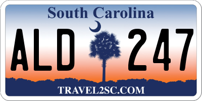 SC license plate ALD247
