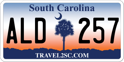 SC license plate ALD257