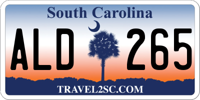 SC license plate ALD265