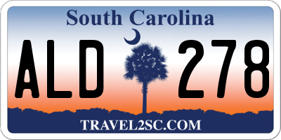 SC license plate ALD278