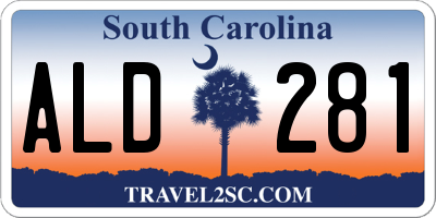 SC license plate ALD281