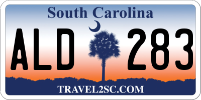 SC license plate ALD283