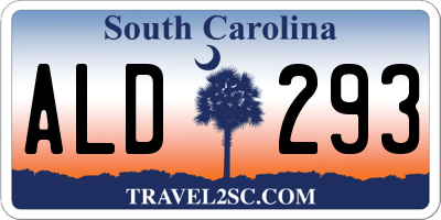 SC license plate ALD293