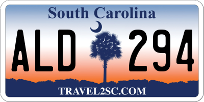 SC license plate ALD294