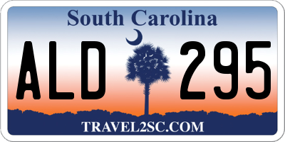 SC license plate ALD295